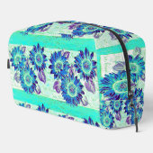 Abstract Sunflowers in shades of blue Waschbeutel (Rechte Ecke)