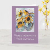 Abstract Sunflowers Personalized Anniversary Karte (Gelbe Blume)