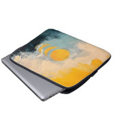 Abstract Sunset – Golden Calm Over Horizons Laptopschutzhülle (Vorne Knopf)