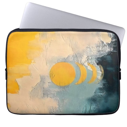Abstract Sunset – Golden Calm Over Horizons Laptopschutzhülle (Vorderseite)