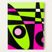 Abstract Surfing Hot Pink Lime Green Black Planer (Rückseite)