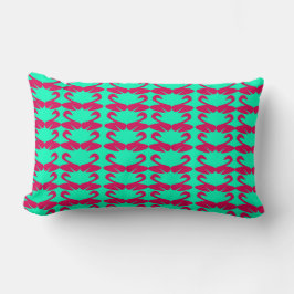 Abstract Swan Teal and Pink throw pillow Lendenkissen