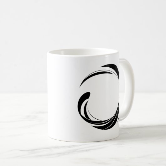 Abstract Swirl Circle Design – curved ring artwork Kaffeetasse (VorderseiteRechts)