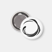 Abstract Swirl Circle Design – curved ring artwork Magnet (Vorderseite/Rückseite)