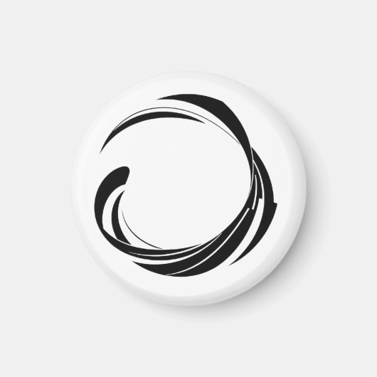 Abstract Swirl Circle Design – curved ring artwork Magnet (Vorne)