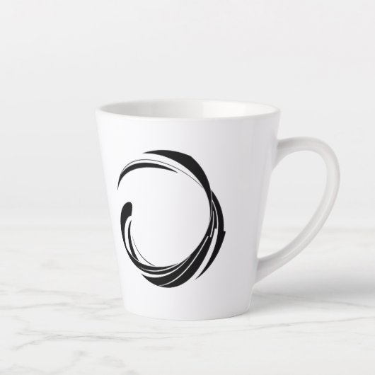 Abstract Swirl Circle Design – curved ring artwork Milchtasse (Rechts)
