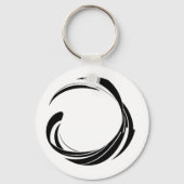 Abstract Swirl Circle Design – curved ring artwork Schlüsselanhänger (Vorderseite)