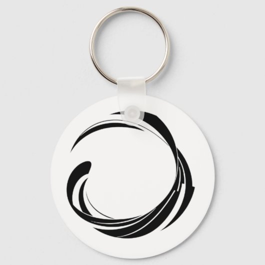 Abstract Swirl Circle Design – curved ring artwork Schlüsselanhänger (Vorderseite)