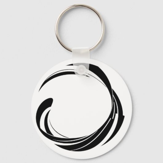 Abstract Swirl Circle Design – curved ring artwork Schlüsselanhänger (Rückseite)