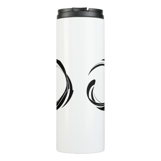 Abstract Swirl Circle Design – curved ring artwork Thermosbecher (Rückseite)