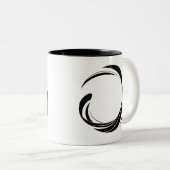 Abstract Swirl Circle Design – curved ring artwork Zweifarbige Tasse (VorderseiteRechts)