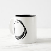 Abstract Swirl Circle Design – curved ring artwork Zweifarbige Tasse (Vorderseite Links)