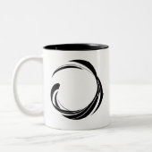 Abstract Swirl Circle Design – curved ring artwork Zweifarbige Tasse (Links)