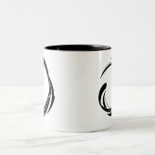 Abstract Swirl Circle Design – curved ring artwork Zweifarbige Tasse (Mittel)