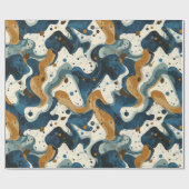 Abstract Swirl Pattern in Earthy Blues for Dad Geschenkpapier (Flach)