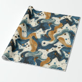 Abstract Swirl Pattern in Earthy Blues for Dad Geschenkpapier (Ungerollt)