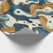 Abstract Swirl Pattern in Earthy Blues for Dad Geschenkpapier (Ecke)