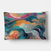 Abstract Swirl Teal & Orange Accessory Pouch Zubehörtasche (Rückseite)