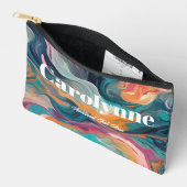 Abstract Swirl Teal & Orange Accessory Pouch Zubehörtasche (Offen)