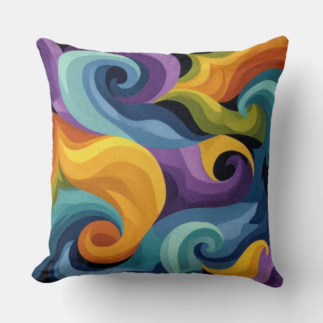 Abstract Swirl Throw Pillow Kissen (Vorderseite)
