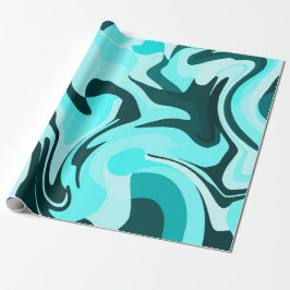 Abstract Swirling Aqua and Teal Design Geschenkpapier