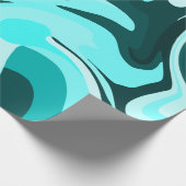Abstract Swirling Aqua and Teal Design Geschenkpapier (Ecke)