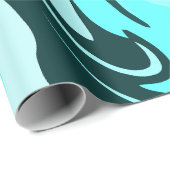 Abstract Swirling Aqua and Teal Design Geschenkpapier (Rolleneckpunkt)