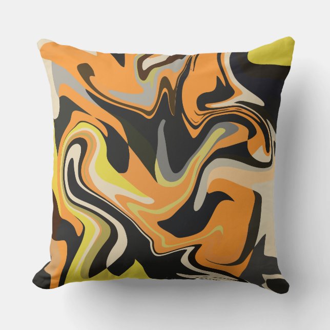 Abstract Swirling Pattern in Earthy Tones Kissen (Vorderseite)