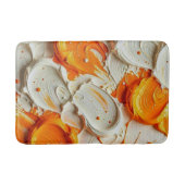 Abstract Swirling Teal and Orange Glossy Fluid Spl Badematte (Vorderseite)