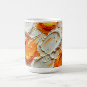 Abstract Swirling Teal and Orange Glossy Fluid Spl Kaffeetasse (Mittel)