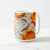 Abstract Swirling Teal and Orange Glossy Fluid Spl Kaffeetasse (VorderseiteRechts)