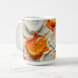 Abstract Swirling Teal and Orange Glossy Fluid Spl Kaffeetasse