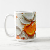 Abstract Swirling Teal and Orange Glossy Fluid Spl Kaffeetasse (Links)