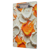 Abstract Swirling Teal and Orange Glossy Fluid Spl Klemmbrett (Links)