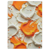 Abstract Swirling Teal and Orange Glossy Fluid Spl Klemmbrett (Rückseite)