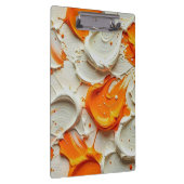 Abstract Swirling Teal and Orange Glossy Fluid Spl Klemmbrett (Rechts)