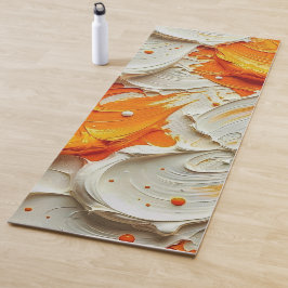 Abstract Swirling Teal and Orange Glossy Fluid Spl Yogamatte