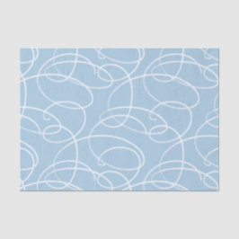 Abstract Swirling Vine | Elegant Line Art Blue Seidenpapier