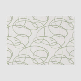 Abstract Swirling Vine | Elegant Line Art Cream Seidenpapier