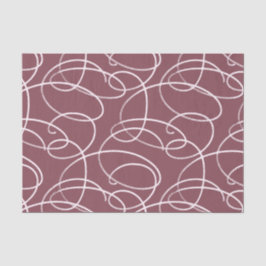 Abstract Swirling Vine | Elegant Line Art Mauve Seidenpapier