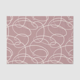 Abstract Swirling Vine | Elegant Line Art Pink Seidenpapier