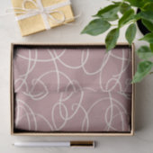 Abstract Swirling Vine | Elegant Line Art Pink Seidenpapier (Geschenk)