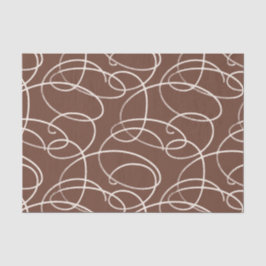 Abstract Swirling Vine | Elegant Line Art Rust Seidenpapier