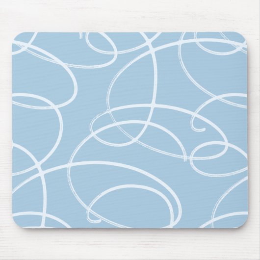 Abstract Swirling Vine | Modern Texture Desk Blue Mousepad (Vorne)