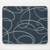 Abstract Swirling Vine | Modern Texture Desk Navy Mousepad (Vorne)