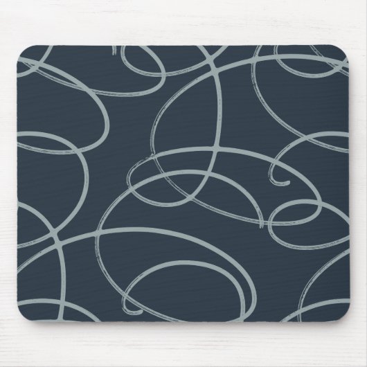 Abstract Swirling Vine | Modern Texture Desk Navy Mousepad (Vorne)