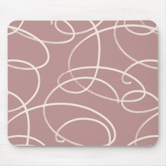 Abstract Swirling Vine | Modern Texture Desk Pink Mousepad (Vorne)