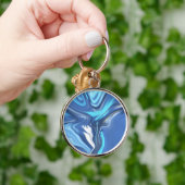 Abstract Symphony in Blue 2 Schlüsselanhänger (Hand)