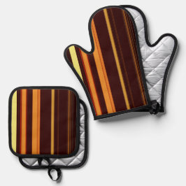 Abstract Symphony in Blue 4 (Negative Effect) Ofenhandschuh & Topflappen-Set