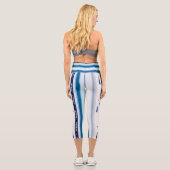 Abstract Symphony in Blue 5 (Vertical Lines) Capri Leggings (Rückseite)